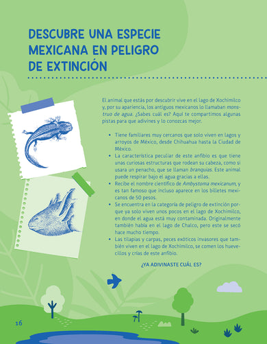 Conoce algunas especies mexicanas en peligro ¡y cómo podemos ayudarlas! / Discover Some Endangered Mexican Species interior 3 (ISBN 9786073871549) [onix:ffa3d4b4042e32c070d09ed2d5a20c48]