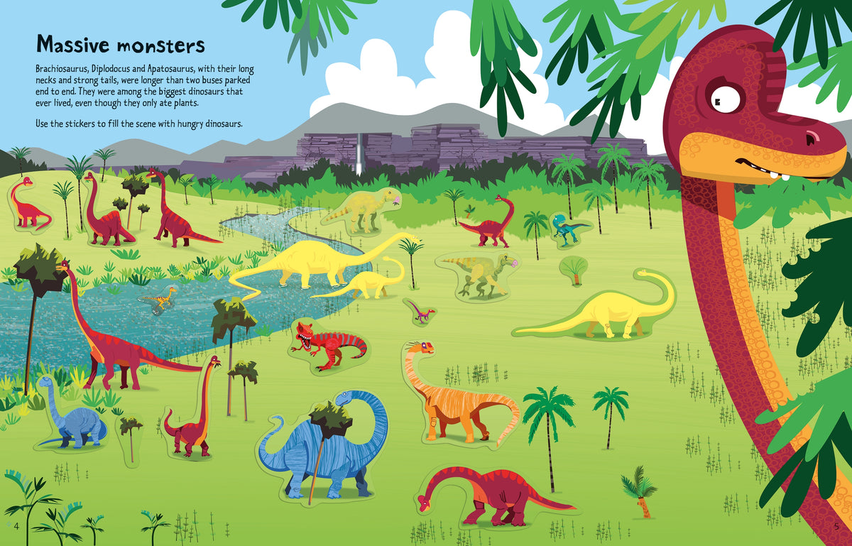 Big Dinosaur Sticker book interior 1 (ISBN 9781409549901) [onix-asset:39245a2516f36694f36ba4fad92820221f4b2898f31e3a6c99c14232500988cb]