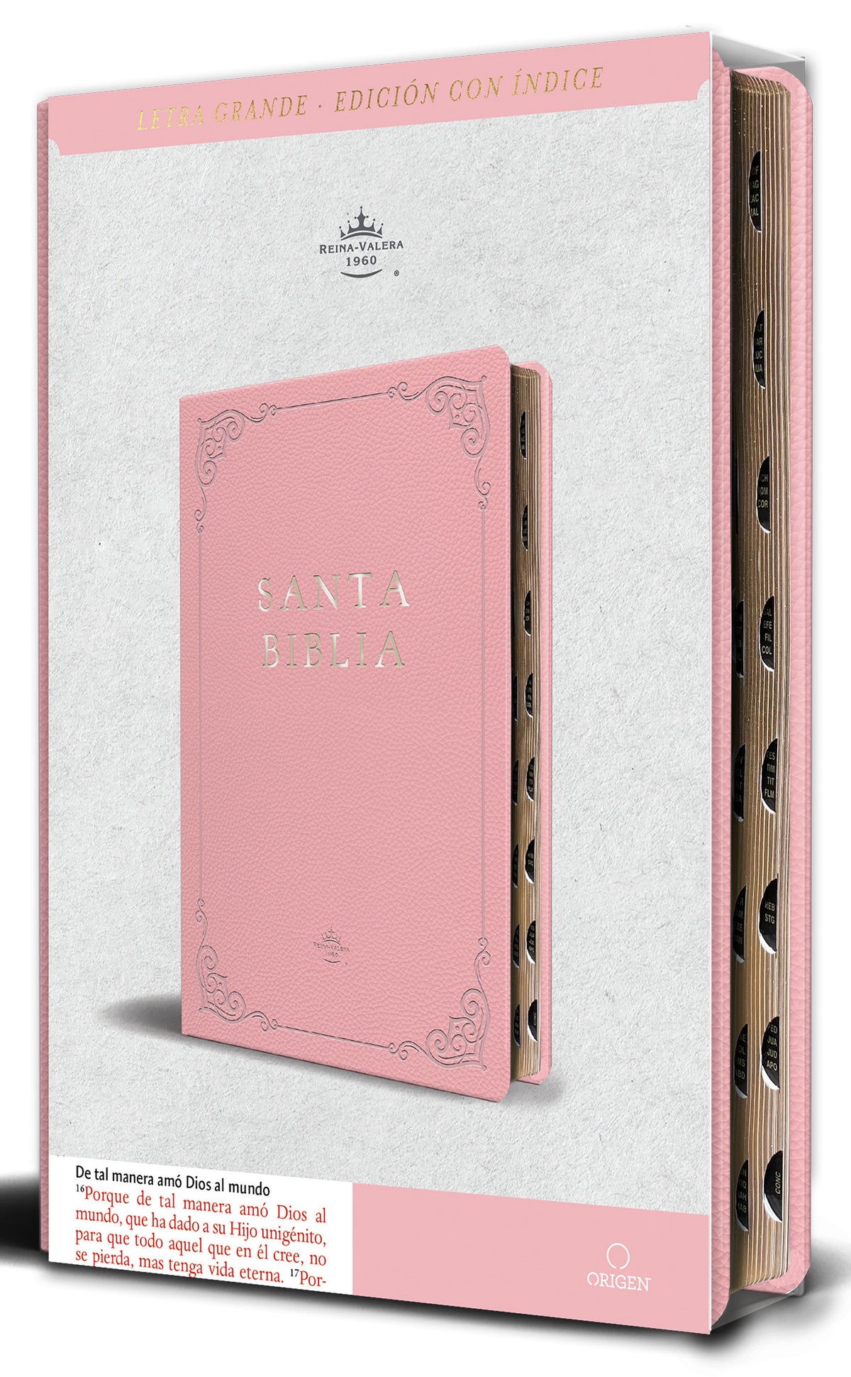Biblia RVR 1960 letra grande tamaño manual, Piel rosada con índice / Spanish Bible RVR 1960 Handy Size Large Print Leathersoft pink with index cover (ISBN 9798890982131) [onix:c3a70efae954cf17129eb7b3d80469f4]