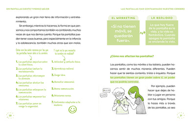 Sin pantallas siento y pienso mejor. No dejes que las pantallas dominen tu cerebro / Better Without Screens interior 1 (ISBN 9786073851909) [onix:529af6c036e65ac590d19c6151203d7c]