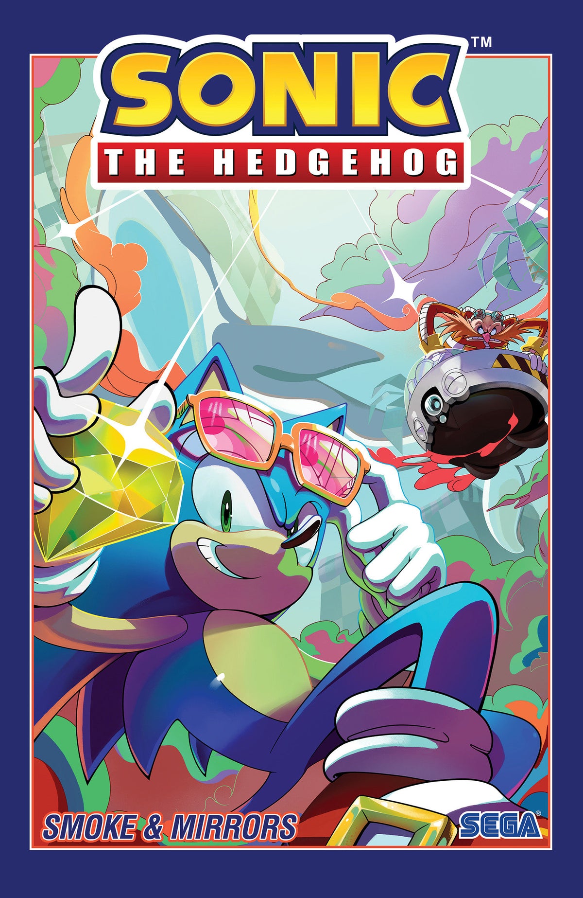 Sonic the Hedgehog, Vol. 23: Smoke & Mirrors cover (ISBN 9798887244747) [onix-asset:f3f8db910a1631177b0fd3a828735c5a5ed2ec8d5c19282c0bb7ee5a545faed0]