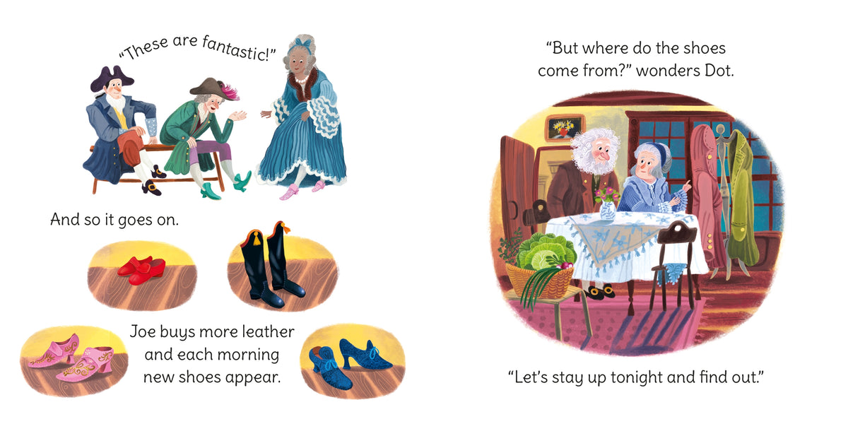 The Elves and the Shoemaker interior 1 (ISBN 9781801312448) [onix-asset:4f000bdbf6c875638e2c35ee7af00c81cf8f9f161cb373ba33cfba8c0c39125b]