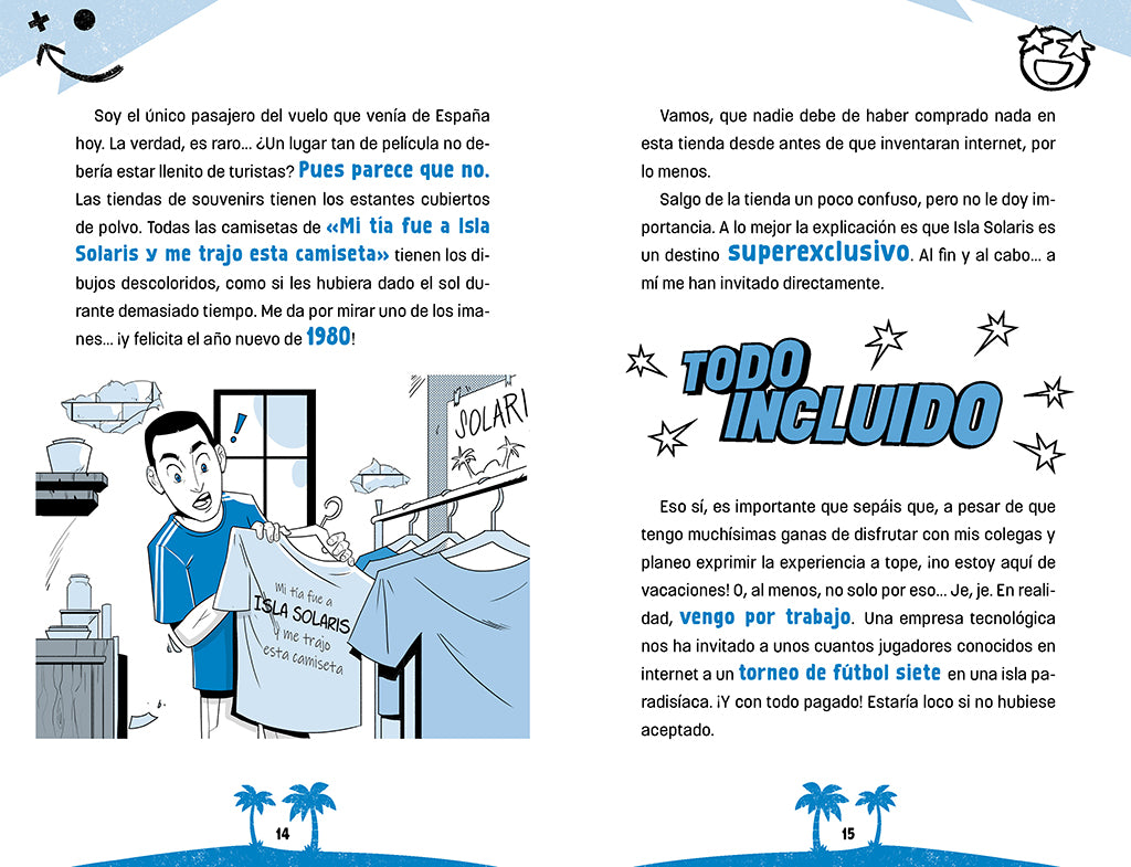 Javi y la isla de los balones malditos / Javi and the Island of the Cursed Balls interior 2 (ISBN 9788419522849) [onix:de8d65d704821acf75a54988b809d92c]