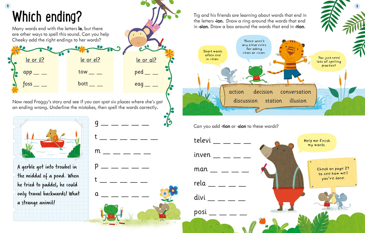 Usborne Workbooks Spelling 6-7 interior 1 (ISBN 9781474991001) [onix-asset:f8ba25394e0dcb6f6b899391d5467926782a12a2ab59ecf4c6713dbfc494d922]
