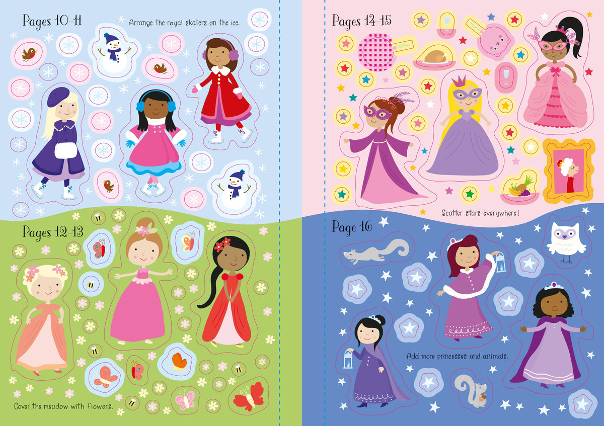 Sparkly Princesses Sticker Book interior 1 (ISBN 9781474971331) [onix-asset:b49f24f9fecc24761f70d35fc21a200333b649ed15a34feae938727b24a02ed8]
