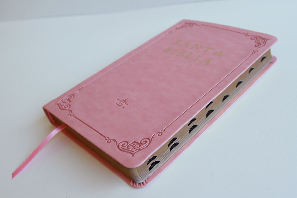 Biblia RVR 1960 letra grande tamaño manual, Piel rosada con índice / Spanish Bible RVR 1960 Handy Size Large Print Leathersoft pink with index interior 1 (ISBN 9798890982131) [onix:fd92a2745e29e1e63fc22ea51ef5f6d0]