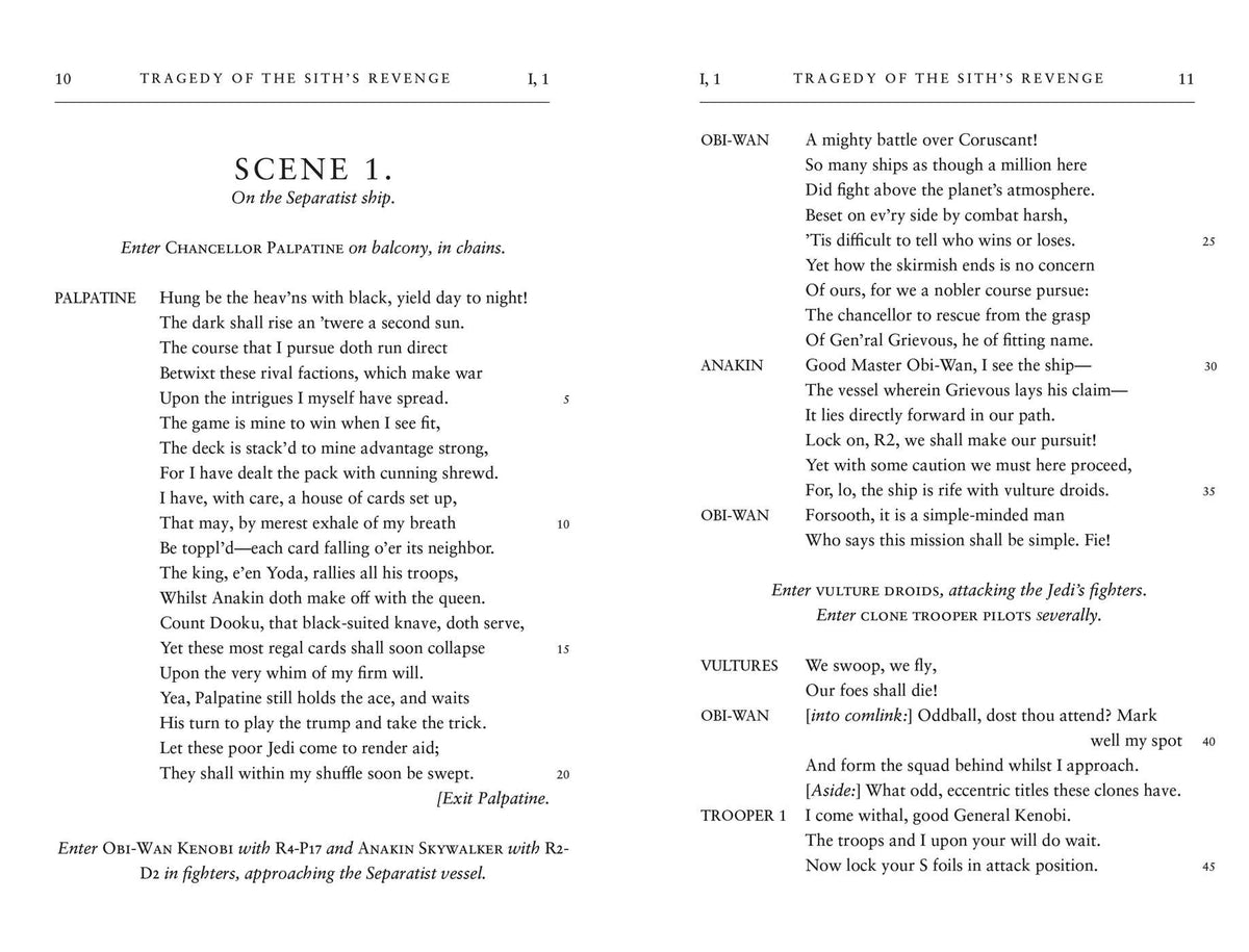 William Shakespeare's Tragedy of the Sith's Revenge: Star Wars Part the Third interior 2 (ISBN 9798886639797) [onix-asset:ffea02e1c05b56c78db0acfa41af7d2f0b01f4731745c1f2242032bf62142e1b]