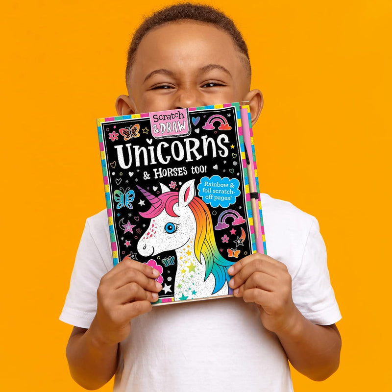 Scratch and Draw Unicorns & Horses Too! (Scratch Art Activity Book) (Joshua George)