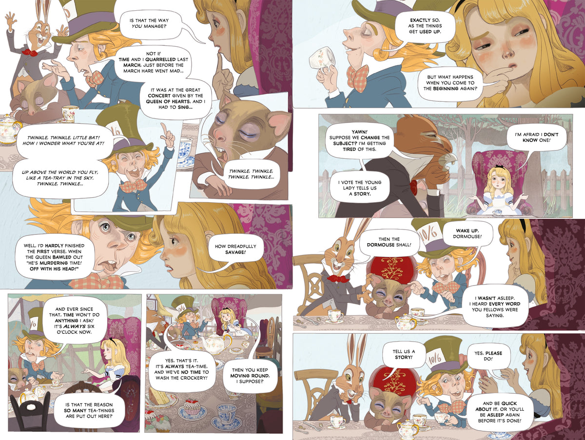 Alice in Wonderland Graphic Novel interior 1 (ISBN 9781474952446) [onix-asset:6235fba372e7f01976fbbe10af4233d23baa779c0b6f0eaf714d4c138eff2f73]