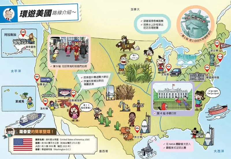 環遊世界大冒險【美國】：自由、民主、體育之國-Children’s / Teenage general interest: History and Warfare-買書書 BuyBookBook