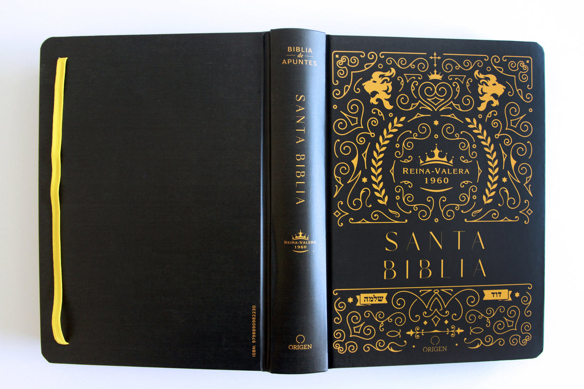 Biblia de apuntes RVR 1960 TD, Negro y oro (Edición cantos pintados) / Spanish Journaling Bible RVR 1960 HC Black and Gold interior 6 (ISBN 9798890982230) [onix:704ee67ca91cef53ef8279666484f841]