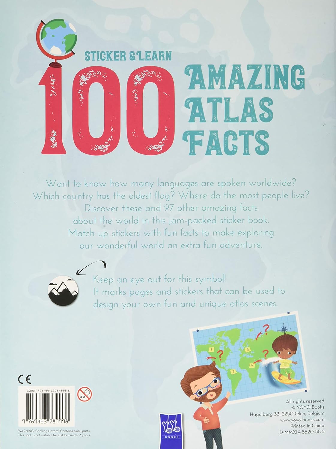 Sticker & Learn : 100 Amazing Atlas Facts (Sticker) (Yoyo Books)-Children’s Early years / early learning concepts-買書書 BuyBookBook