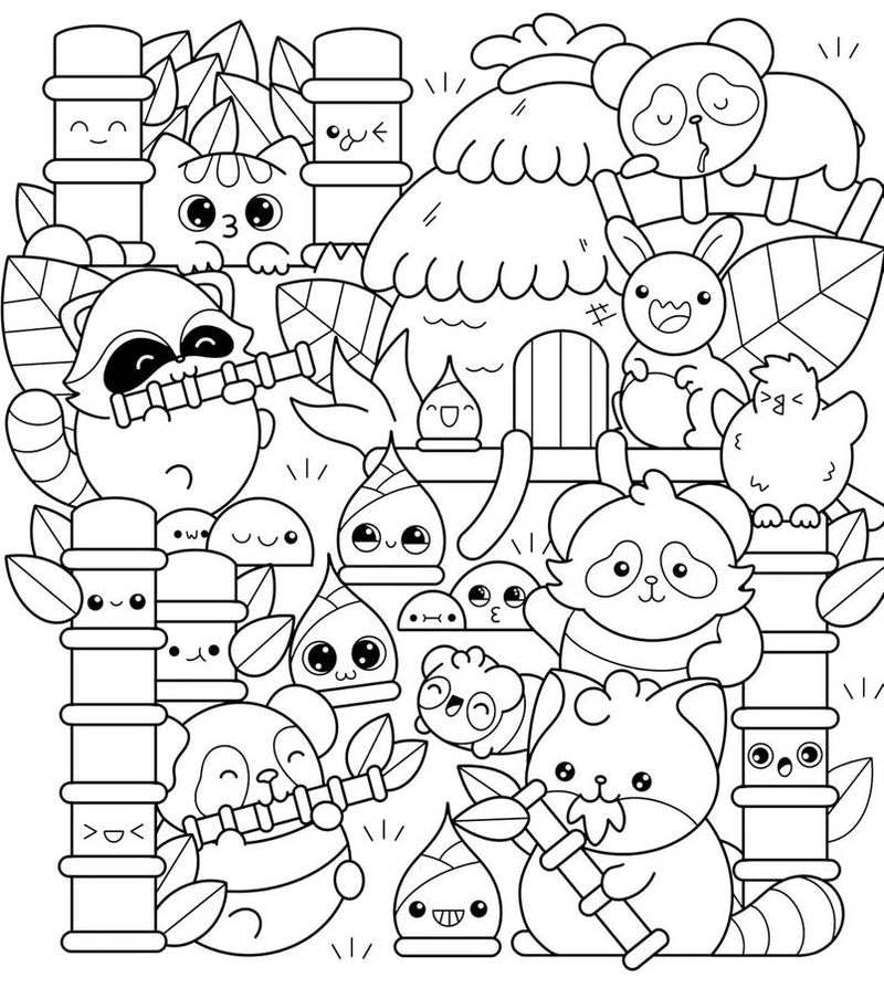 The Super Kawaii Coloring Book: Create Your Own Colorful World of Cuteness (Abbie Quirk)-Children’s interactive and activity books and kits-買書書 BuyBookBook