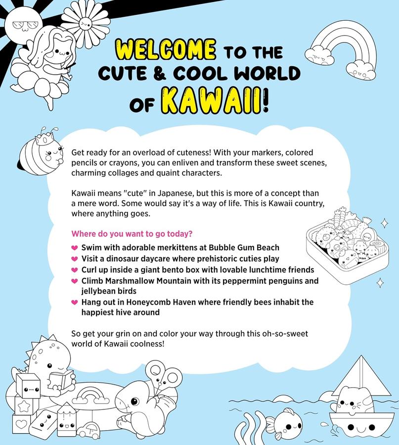 The Super Kawaii Coloring Book: Create Your Own Colorful World of Cuteness (Abbie Quirk)-Children’s interactive and activity books and kits-買書書 BuyBookBook