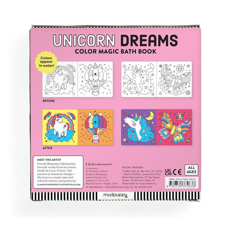 Unicorn Dreams Color Magic Bath Book