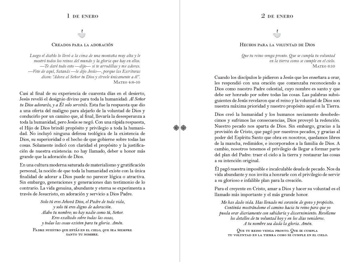 Un año con Dios al amanecer: 365 devocionales para vivir el Padre Nuestro / Awak e in the Dawn a 365 day devotional interior 3 (ISBN 9798890981677) [onix:bef67f8eba83fd39b29504f5597af07b]