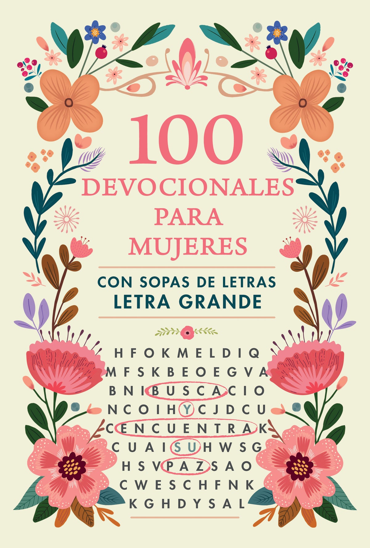 100 devocionales para mujeres. Con sopa de letras (letra grande) / One Hundred Devotionals for Women with Word Search cover (ISBN 9798890983404) [onix:3eea5747a3abaca8200356b679bd331b]