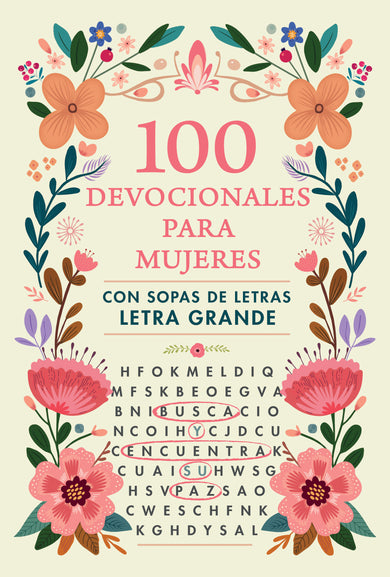 100 devocionales para mujeres. Con sopa de letras (letra grande) / One Hundred Devotionals for Women with Word Search cover (ISBN 9798890983404) [onix:3eea5747a3abaca8200356b679bd331b]