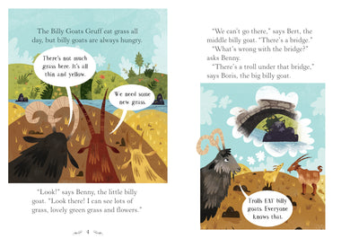 The Three Billy Goats interior 1 (ISBN 9781474959896) [onix-asset:622385e9558da68e311fcc20d078399c469d27962a9dea1973cf7b24d270ab79]