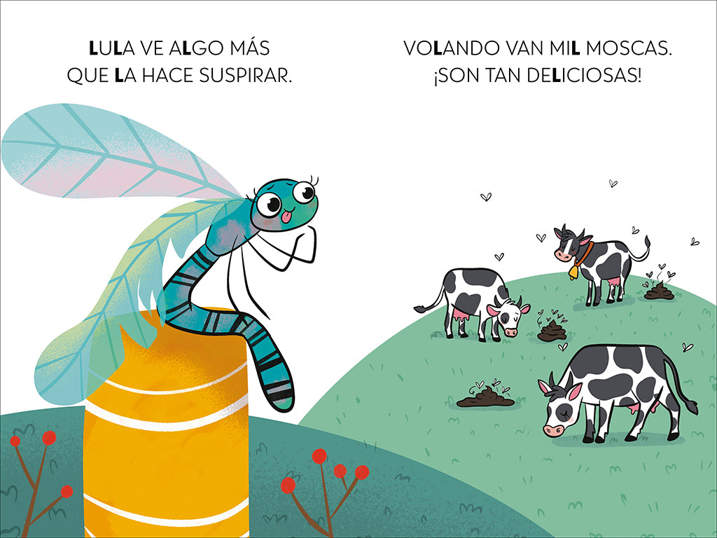 Una libélula sin volar y un invento genial. Aprender a leer con MAYÚSCULAS (a partir de 5 años) / A Flightless Dragonfly and a Brilliant Invention interior 3 (ISBN 9788448868963) [onix:ff756837c6c4f422dd0a4e24c39739cf]