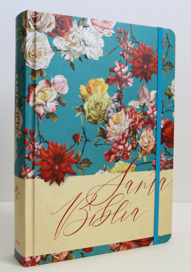 Biblia de Apuntes RVR 1960 Tapa dura, Azul celeste con flores (Edición cantos pintados) / Spanish Journaling Bible RVR 1960 Hardcover Light Blue with Flowers interior 4 (ISBN 9798890982278) [onix:94752bd5a8b5e79d88c7cc78e1d6b57a]