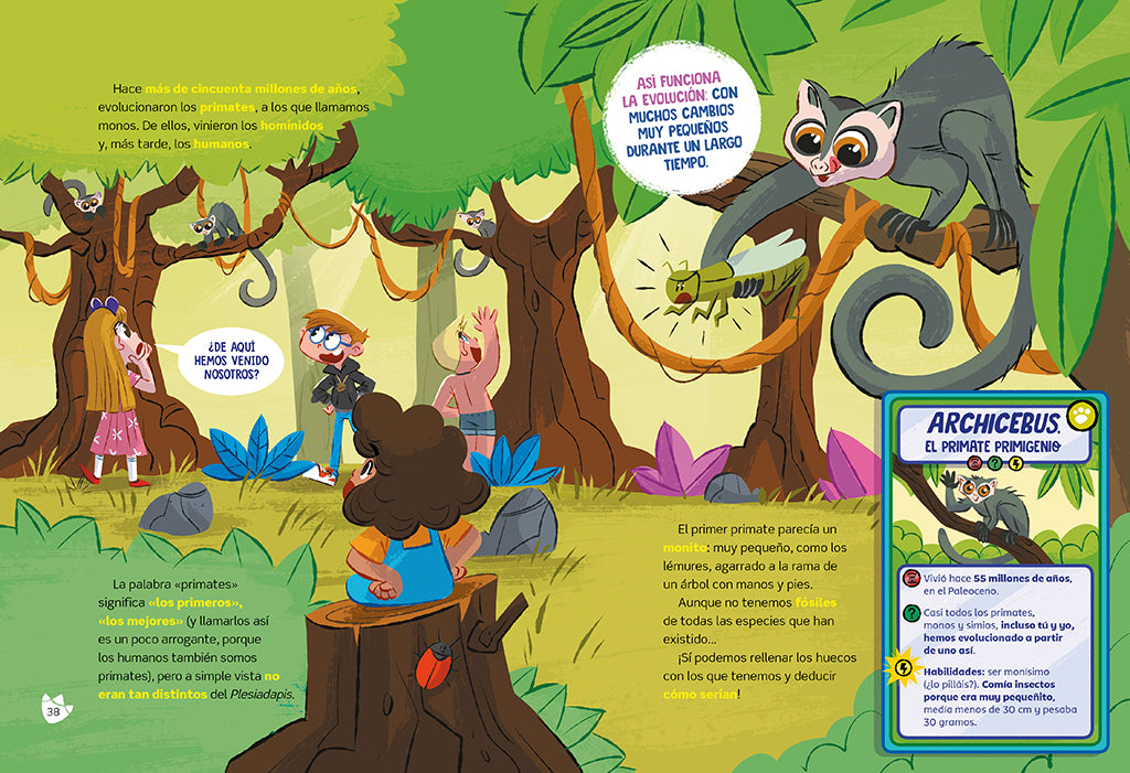 Los dinosaurios y la prehistoria (Supergenios. ¿Qué quieres saber?) / Dinosaurs and Prehistoric. Super Geniuses. What Do You Want to Know? interior 5 (ISBN 9788419366283) [onix:27fc756217ae7900db06aae616fa8780]