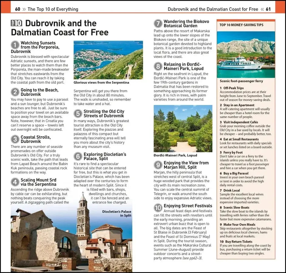 DK Top 10 Dubrovnik and the Dalmatian Coast US - Paperback / softback