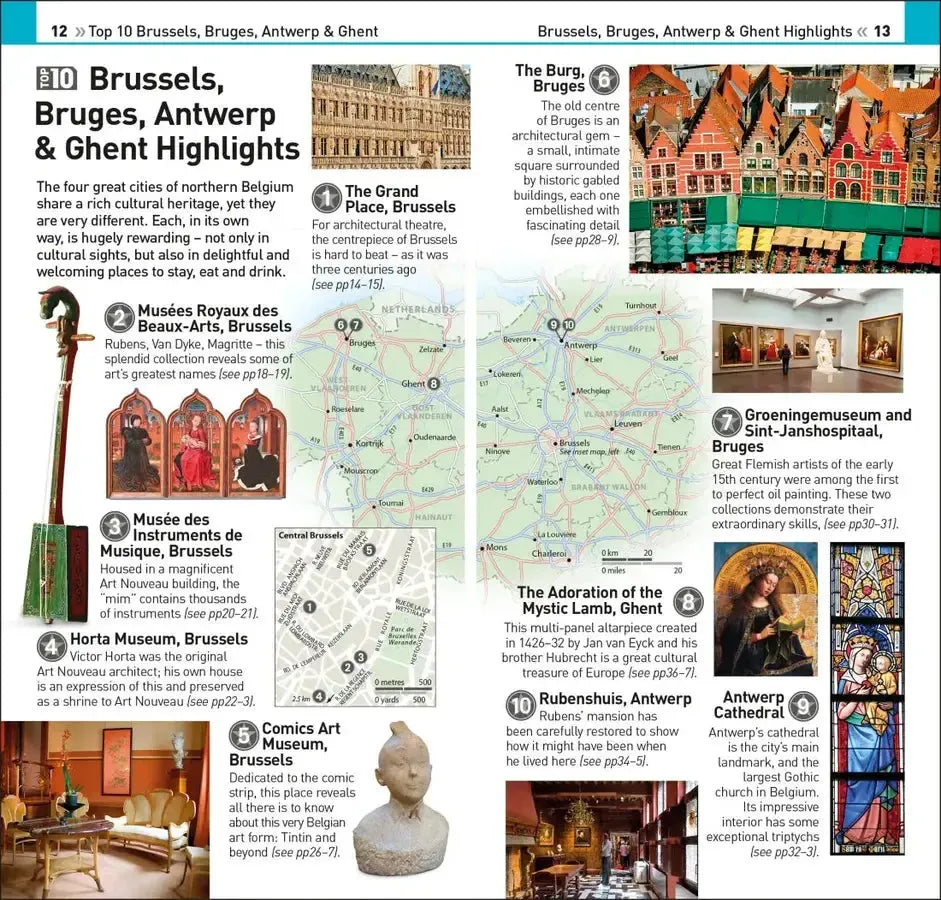 DK Top 10 Brussels, Bruges, Antwerp and Ghent US - Paperback / softback