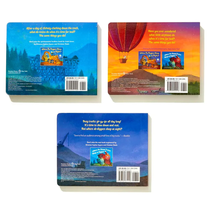 Where Do Diggers, Trains, and Planes Sleep at Night? Board Book Boxed Set US - Multiple-component retail product, boxed