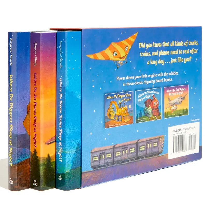 Where Do Diggers, Trains, and Planes Sleep at Night? Board Book Boxed Set US - Multiple-component retail product, boxed