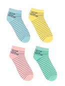 Library Card Ankle Socks 4-pack - Large-Lifestyle and Leisure-買書書 BuyBookBook