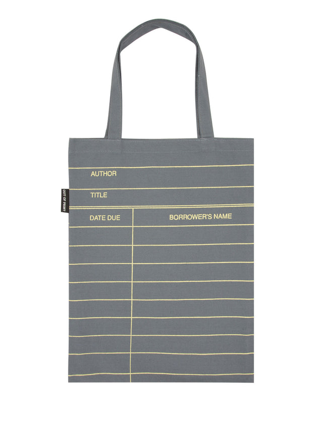 Library Card (Gray) Tote Bag-Lifestyle and Leisure-買書書 BuyBookBook # colour_Gray