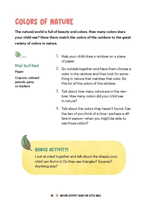 Nature Activity Book for Little Ones US - Paperback / softback