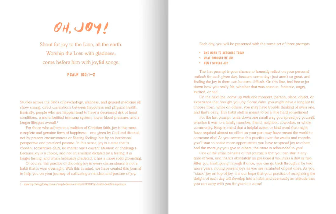 The 3-Minute Journal of Joy US - Book