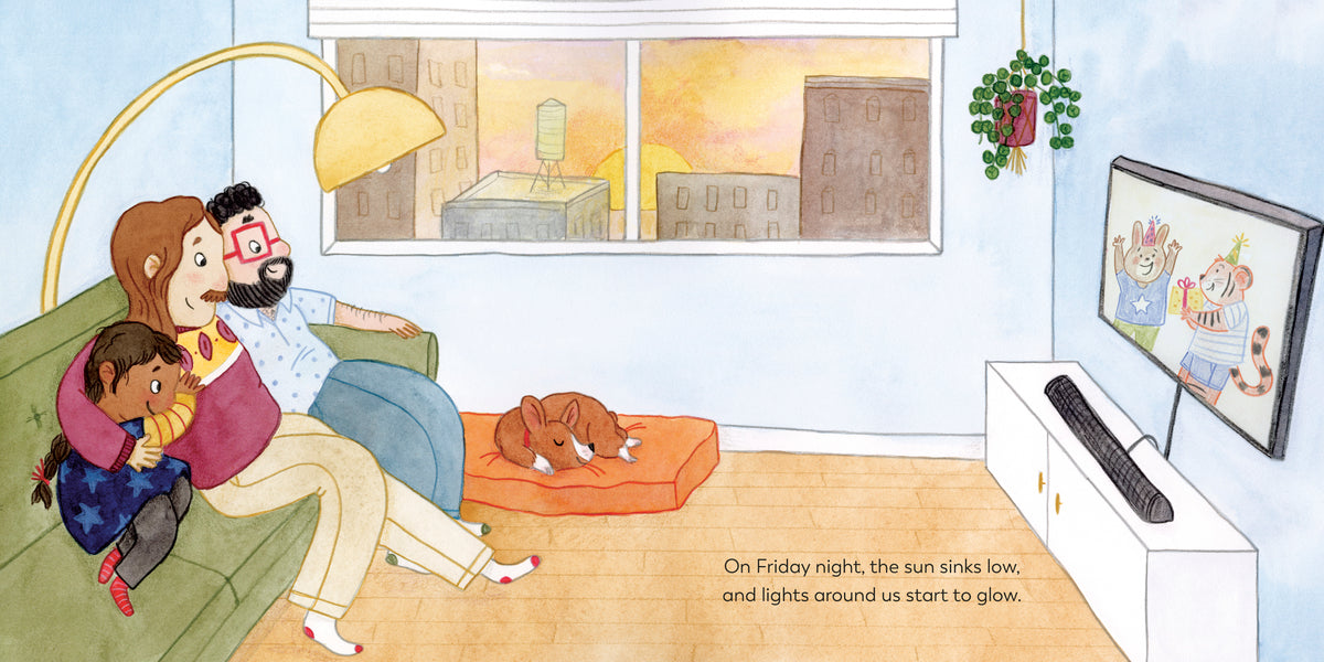 Happy Shabbat from Daddy, Papa, and Me interior 1 (ISBN 9780593651353)