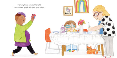 Celebrate Shabbat with Mommy, Mama, and Me interior 2 (ISBN 9780593651384)