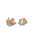 Curl Up with Books and Cats Enamel Pin Set-Lifestyle and Leisure-買書書 BuyBookBook