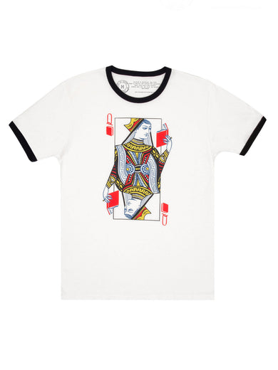 Queen of Books Unisex Ringer T-Shirt Large
