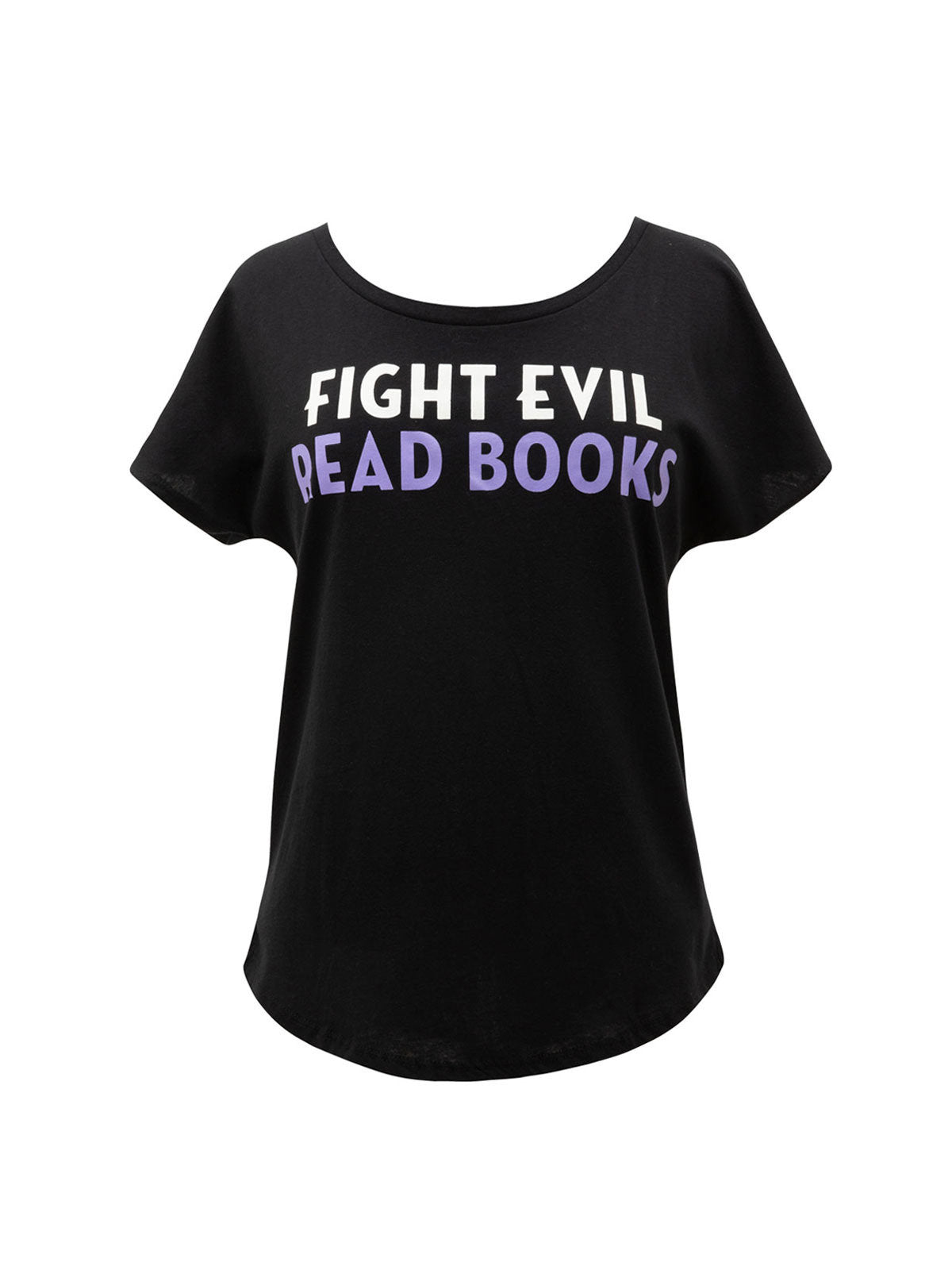 Fight Evil, Read Books: Text Only Design Women's Relaxed Fit T-Shirt Small