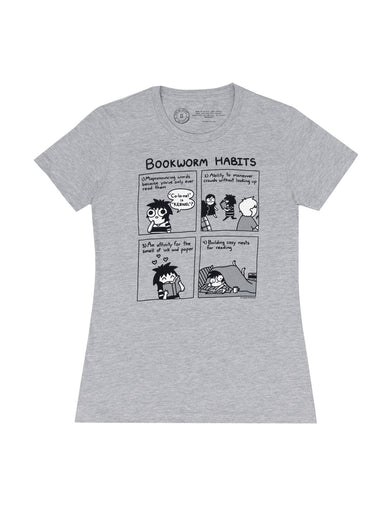 Sarah's Scribbles: Bookworm Habits Women's Crew T-Shirt Medium