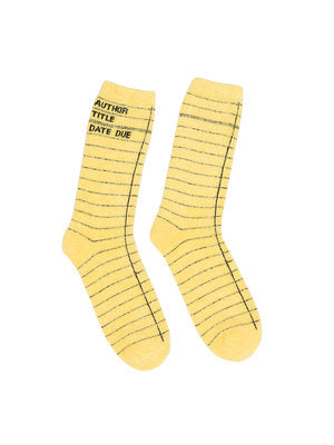 Library Card (Yellow) Cozy Socks - Small-Lifestyle and Leisure-買書書 BuyBookBook
