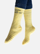 Library Card (Yellow) Cozy Socks - Small US - Other apparel