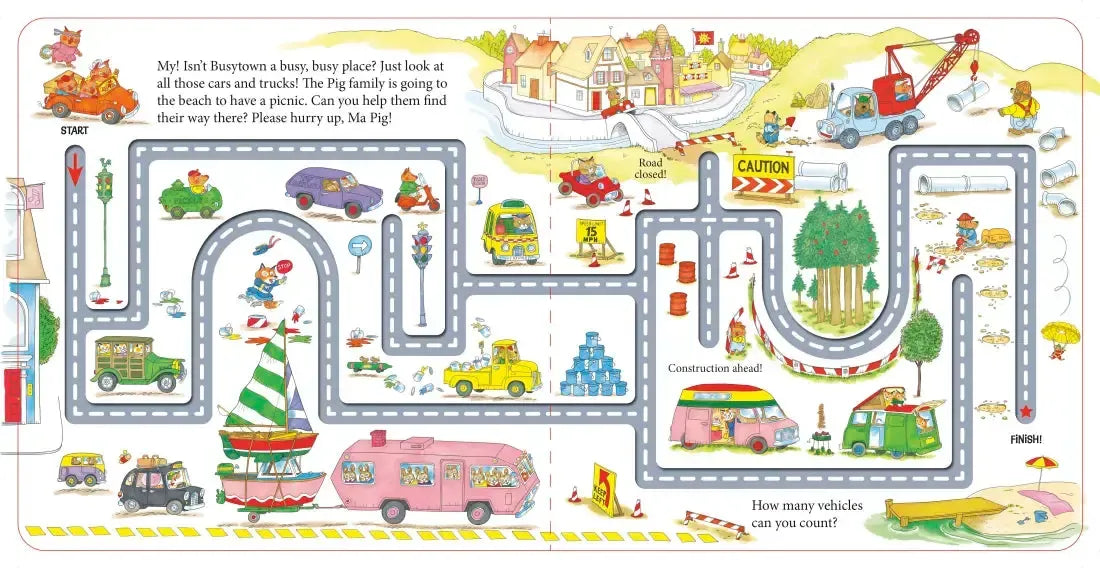 Richard Scarry's Cars and Trucks Touch-and-Trace US - Board book