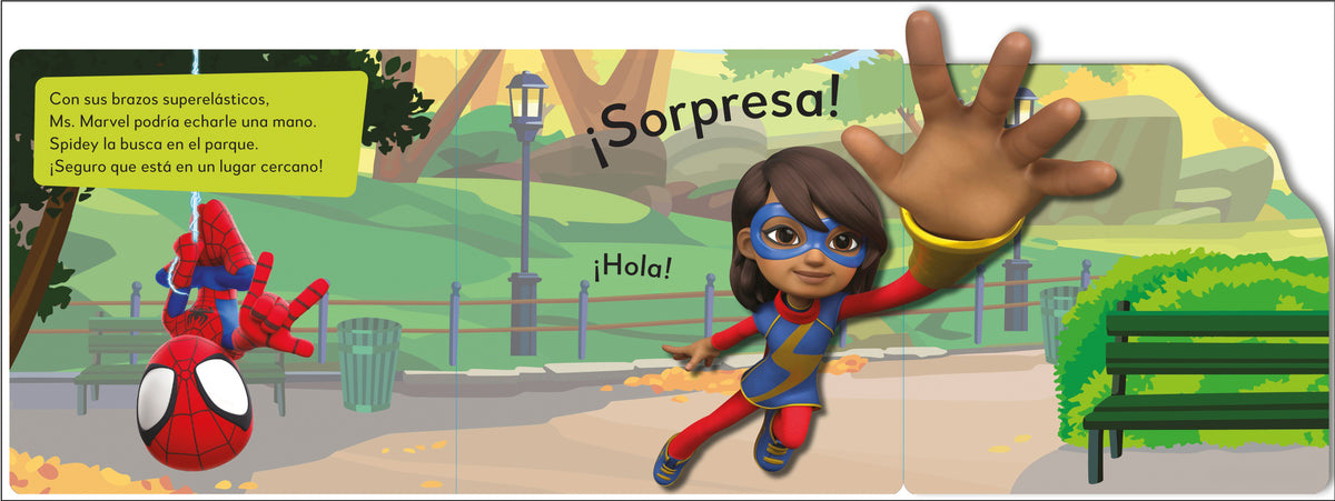 ¡Pop-up sorpresa! Spidey y sus sorprendentes amigos (Pop-Up Peekaboo! Marvel Spidey and his Amazing Friends) interior 2 (ISBN 9780593848340)