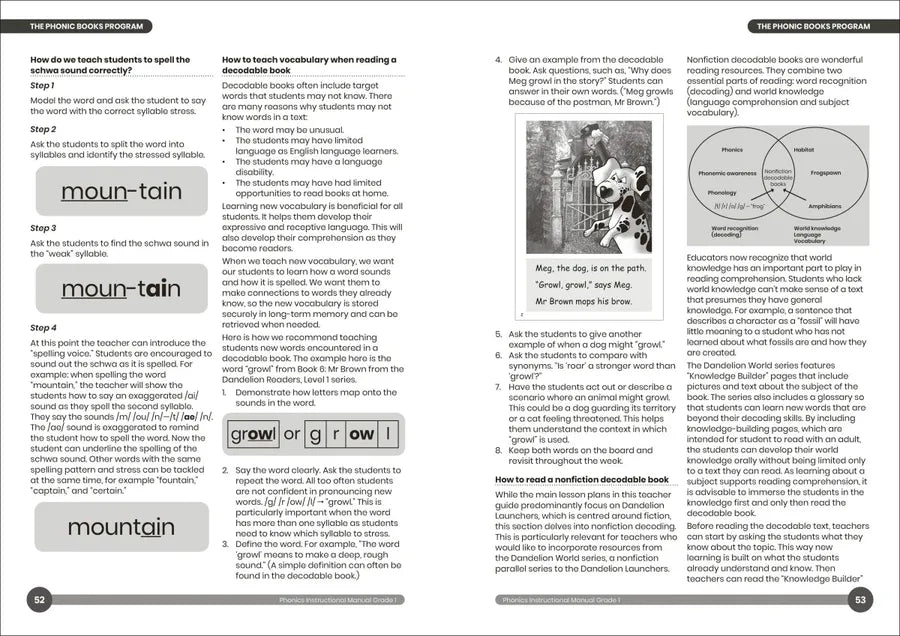 Phonic Books Dandelion Instructional Manual Grade 1 US - Paperback / softback