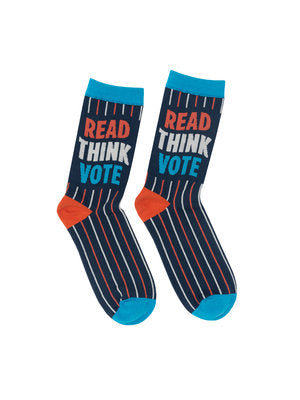 Read Think Vote 2024 Socks - Large-Lifestyle and Leisure-買書書 BuyBookBook