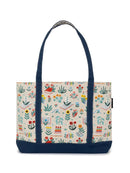 Books & Blooms Large Zippered Tote-Lifestyle and Leisure-買書書 BuyBookBook