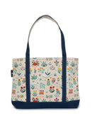 Books & Blooms Large Zippered Tote US - Tote bag