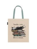 Books. Cats. Life is Sweet. Tote Bag-Lifestyle and Leisure-買書書 BuyBookBook