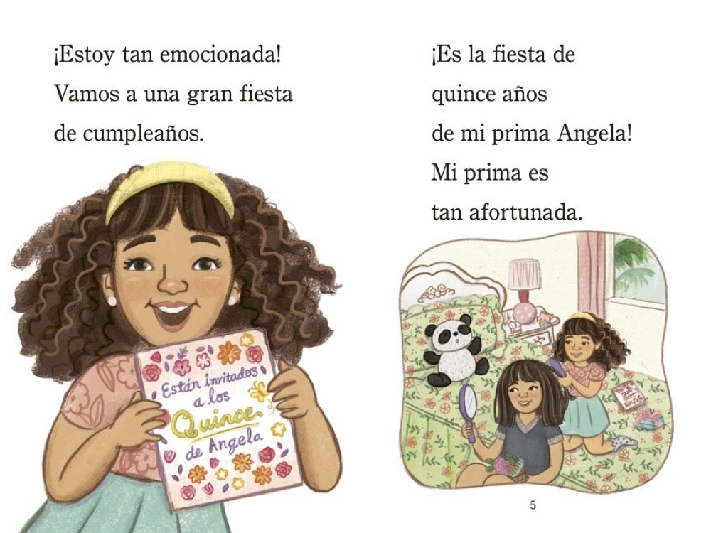 Mi prima, la quinceañera (My Cousin, the Quinceañera Spanish Edition) interior 1 (ISBN 9780593904565)